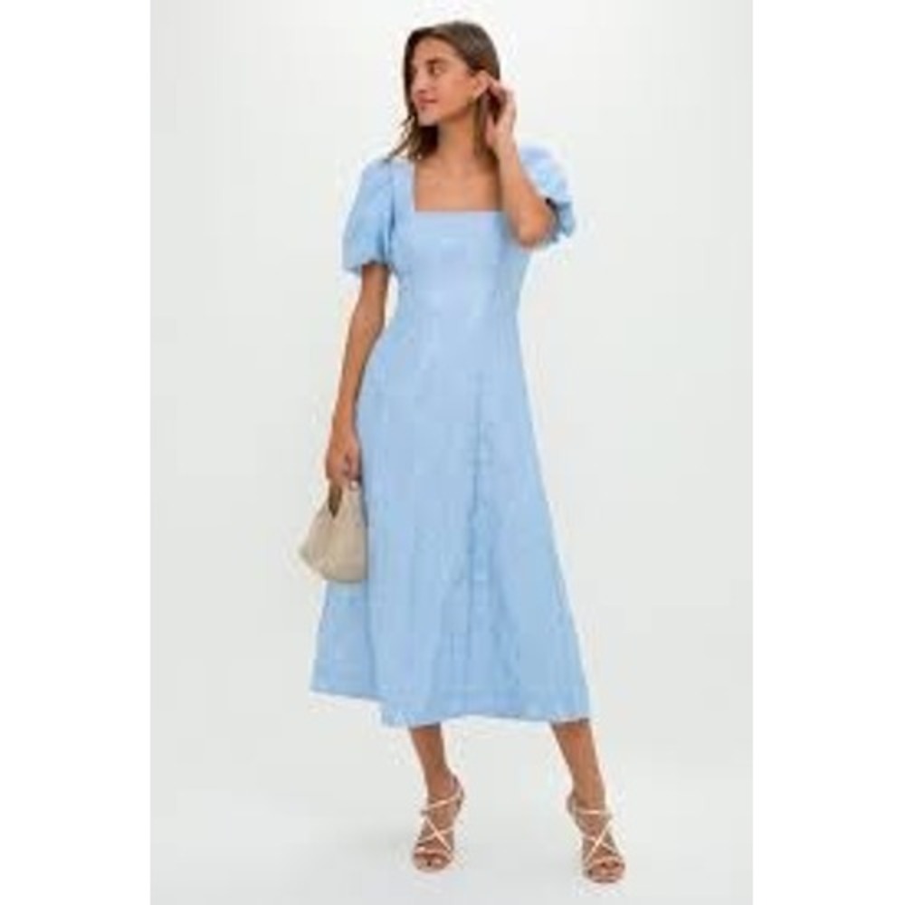NWT Hyacinth House Tuckernuck Ice Blue Jacquard Inez Maxi Dress ($178) Medium